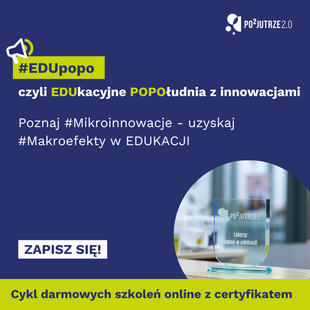 baner edukacyjny informujący o cyklu darmowych szkoleń