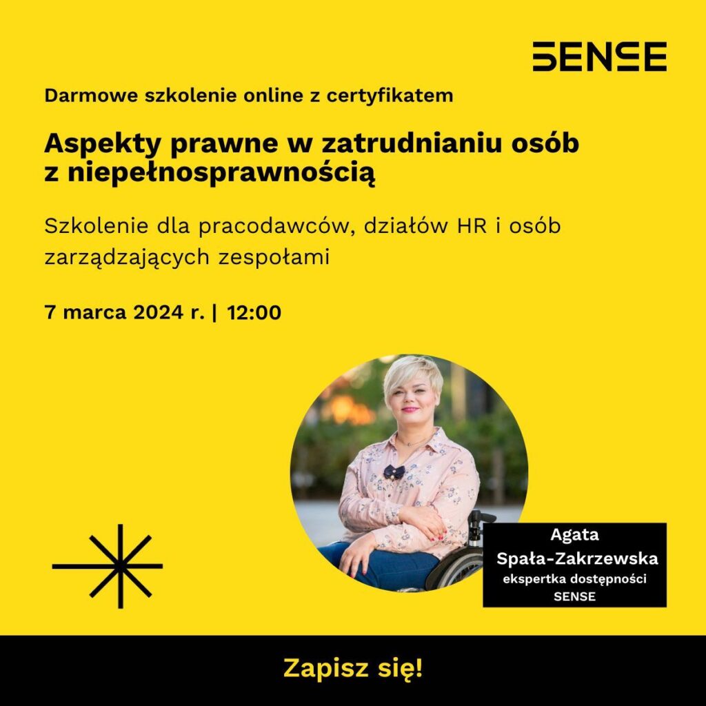 kobieta na żółtym tle aspekty prawne zatrudniania osób z niepełnosprawnością