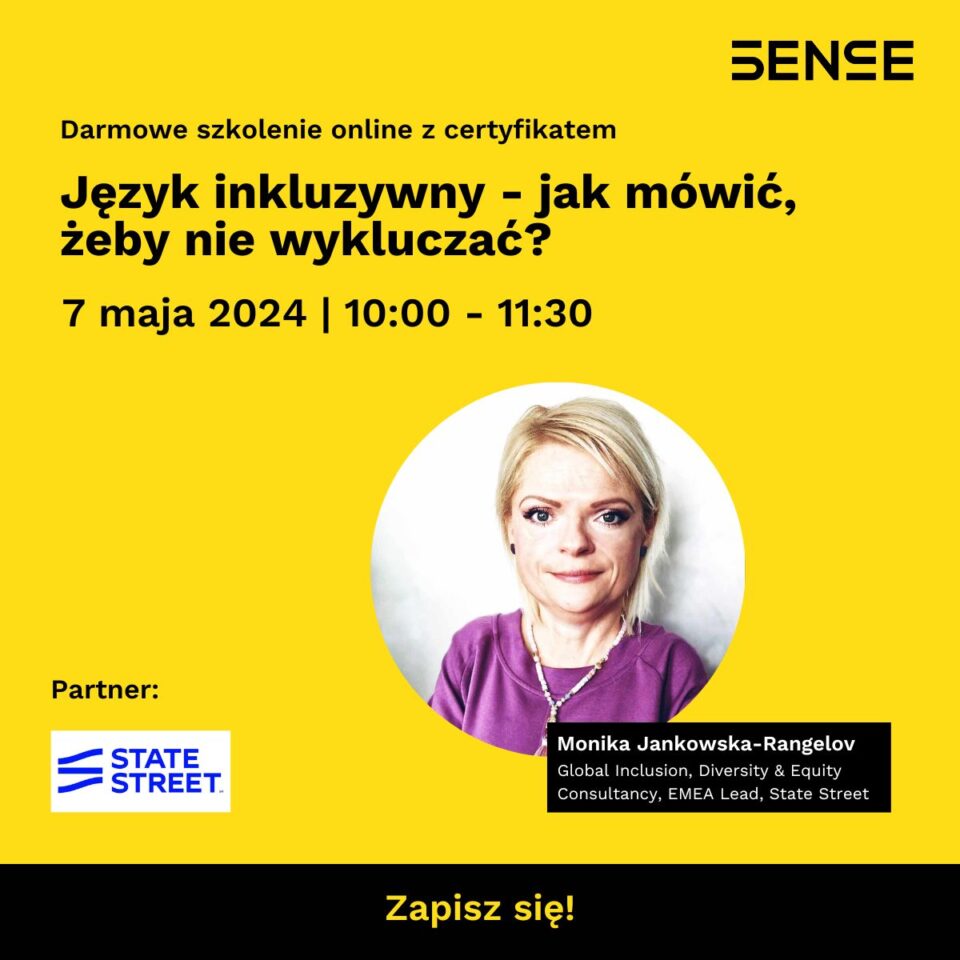 baner informujący o Szkoleniu język inkluzywny jak mówić żeby nie wykluczać