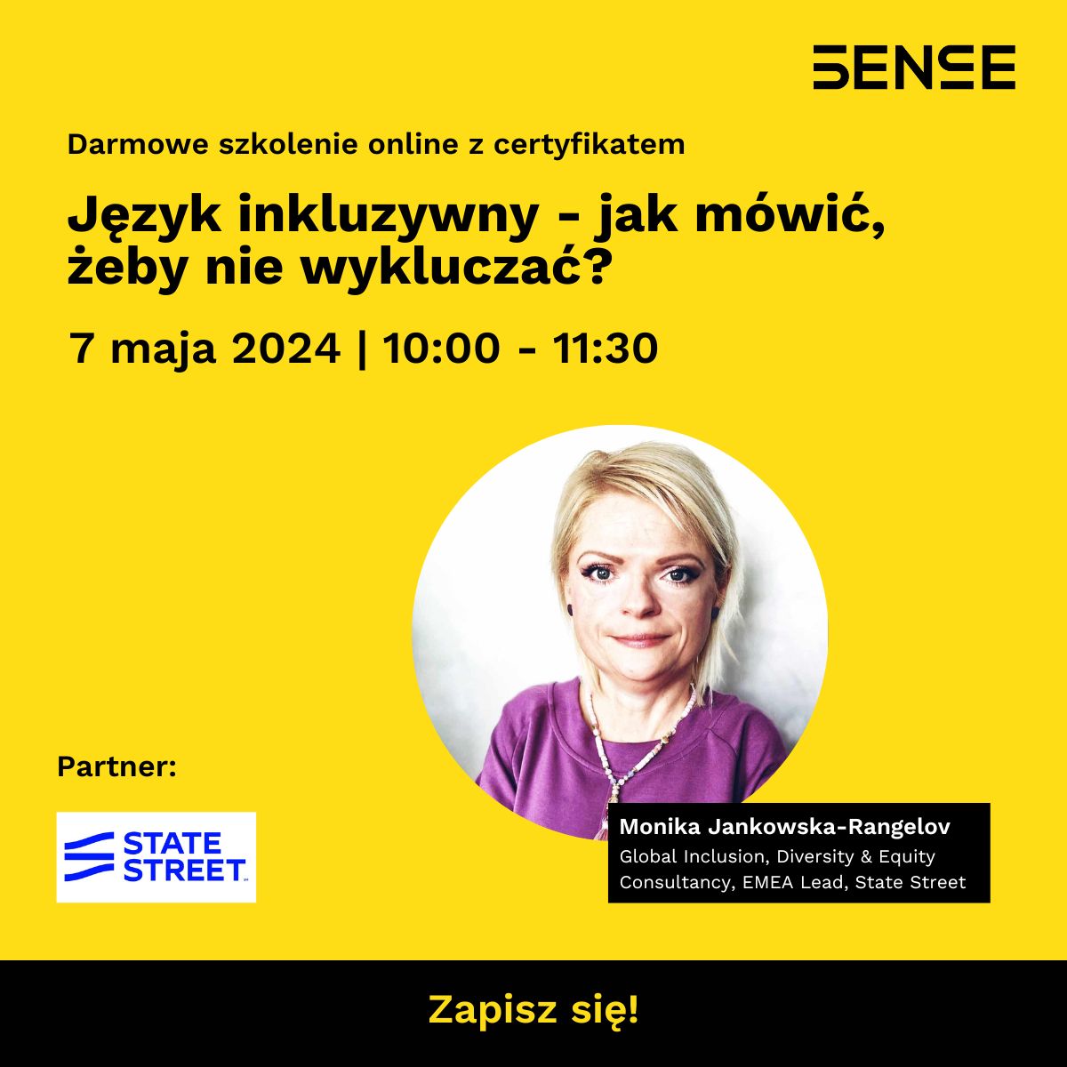 baner informujący o Szkoleniu język inkluzywny jak mówić żeby nie wykluczać