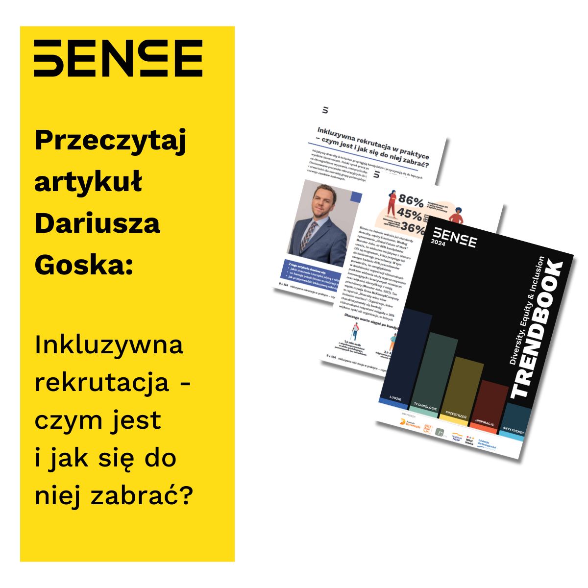 baner zachęcający do przeczytania artykułu Dariusza Goska "Inkluzywna rekrutacja czym jest i jak się do niej zabrać, Trendbook DEI