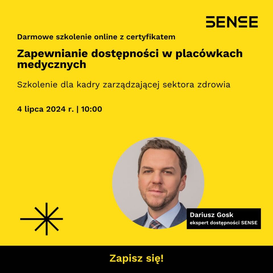 Baner reklamowy Dariusz Gosk szkolenie onlajn dostępność placówek medycznych czwartego lipca godzinie dziesiątej