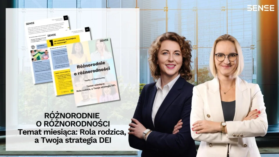 Narzędziownik DEI SENSE Dwie kobiety stojące na tle Narzędziownika DEI_ SENSE