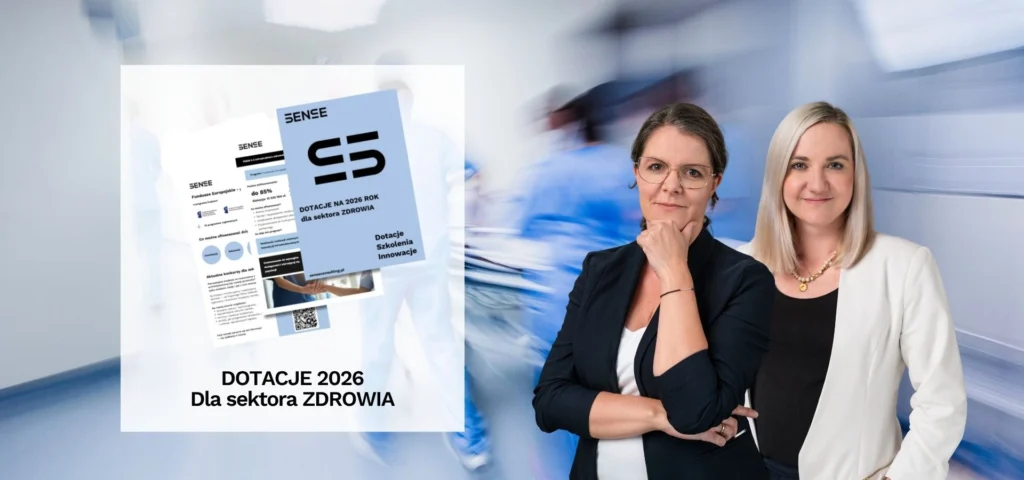 Dwie kobiety stojące na tle Dotacji 2026 dla sektora zdrowia