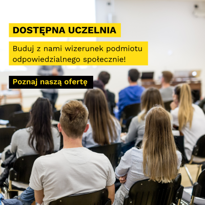 baner reklamujący z tekstem buduj z nami wizerunek podmiotu odpowiedzialnego społecznie